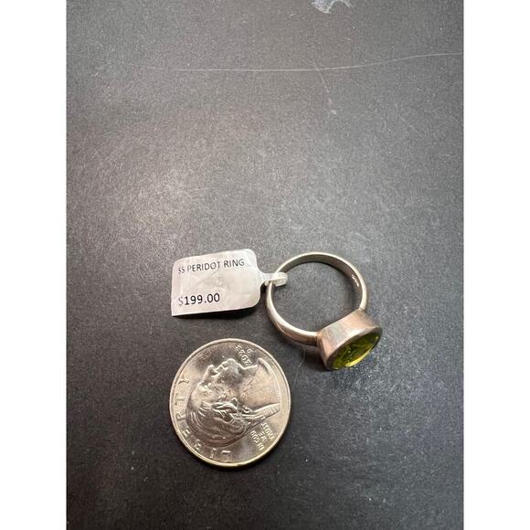 NEW size 7.5 oval cut peridot sterling silver ring 5.72 grams - Picture 12 of 16